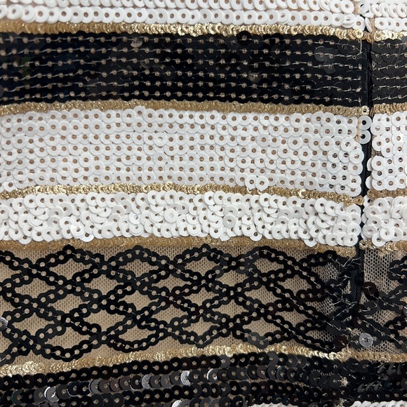 MARE’E POUR TOI ‘Flippy’ ALINE Sequin Skirt Size 24 Black, Brown, White - Picture 8 of 11